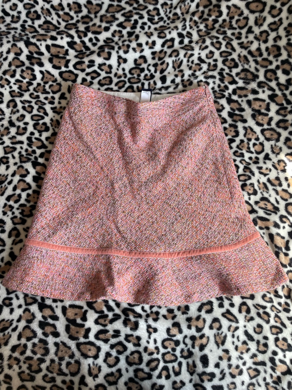 ♡ Pink Ruffle Tweed A-Line Skirt